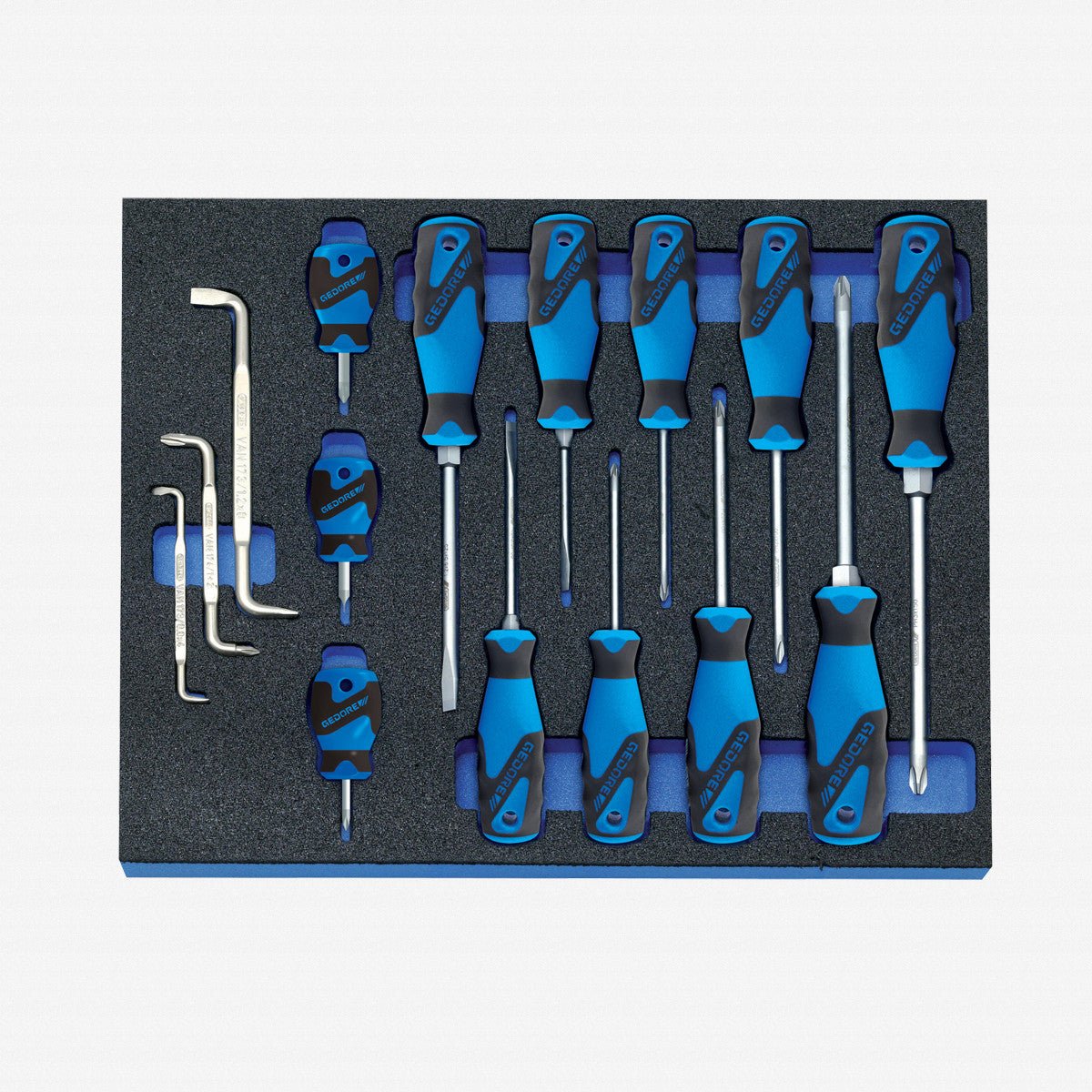 Gedore 2016311 2005 CT2-2160 Screwdriver Set in 2/4 CT Tool Module, 15 pieces