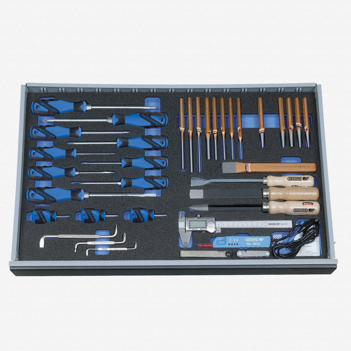 Gedore 2016435 2005 CT4-2160-119 Screwdriver and Striking Tool Set in 4/4 CT Tool Module, 37 pieces