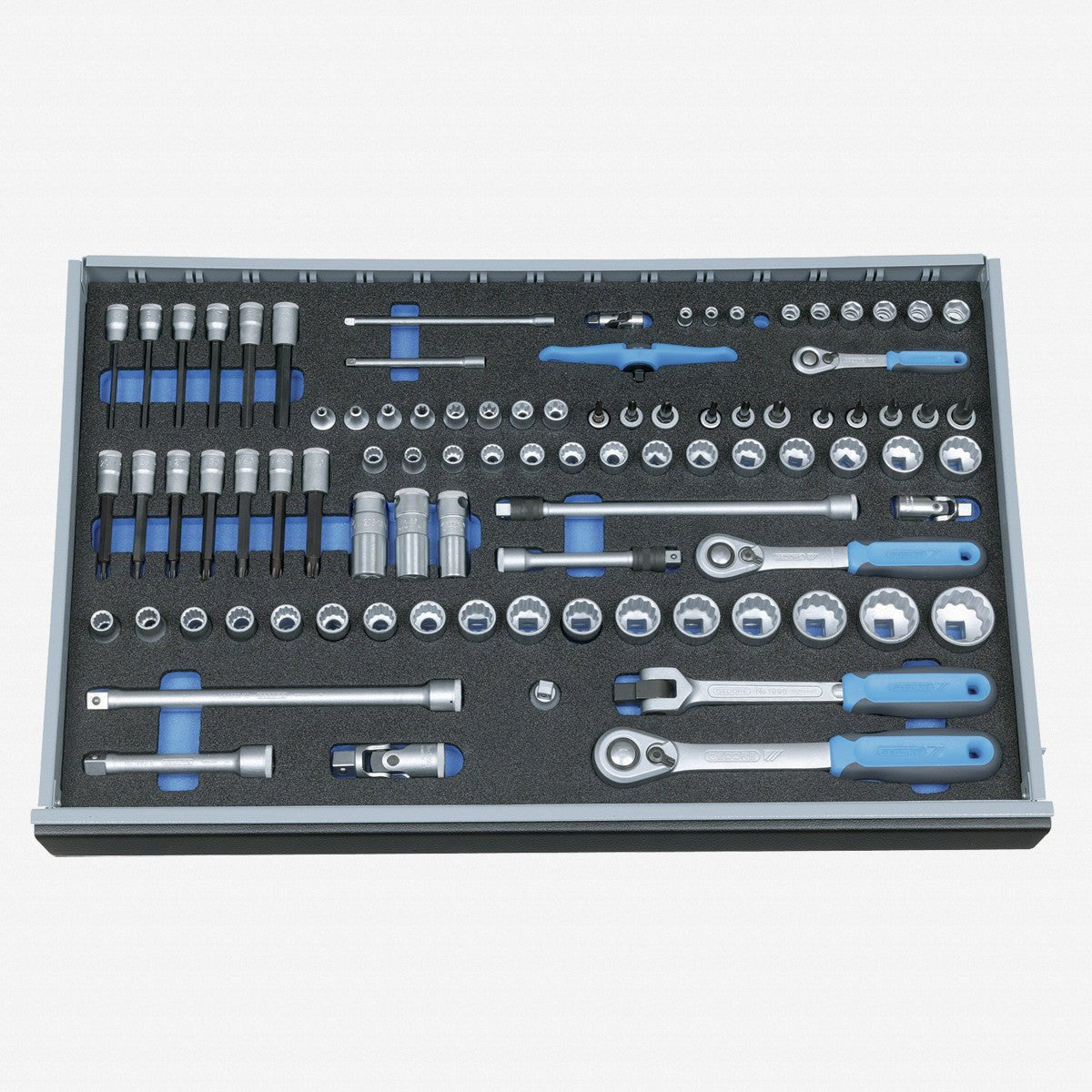 Gedore 2016257 2005 CT4-U-20 1/4"-3/8"-1/2" Metric Socket Set in 4/4 CT Tool Module, 91 pieces