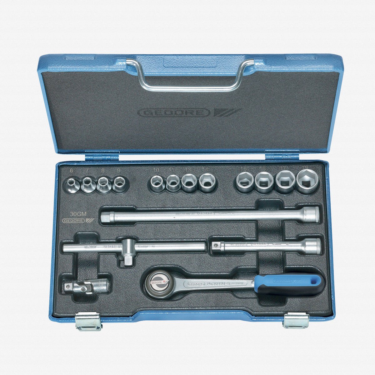 Gedore 6235980 30 GMU-3 Socket set 3/8" 17 pcs hex 6-19 mm