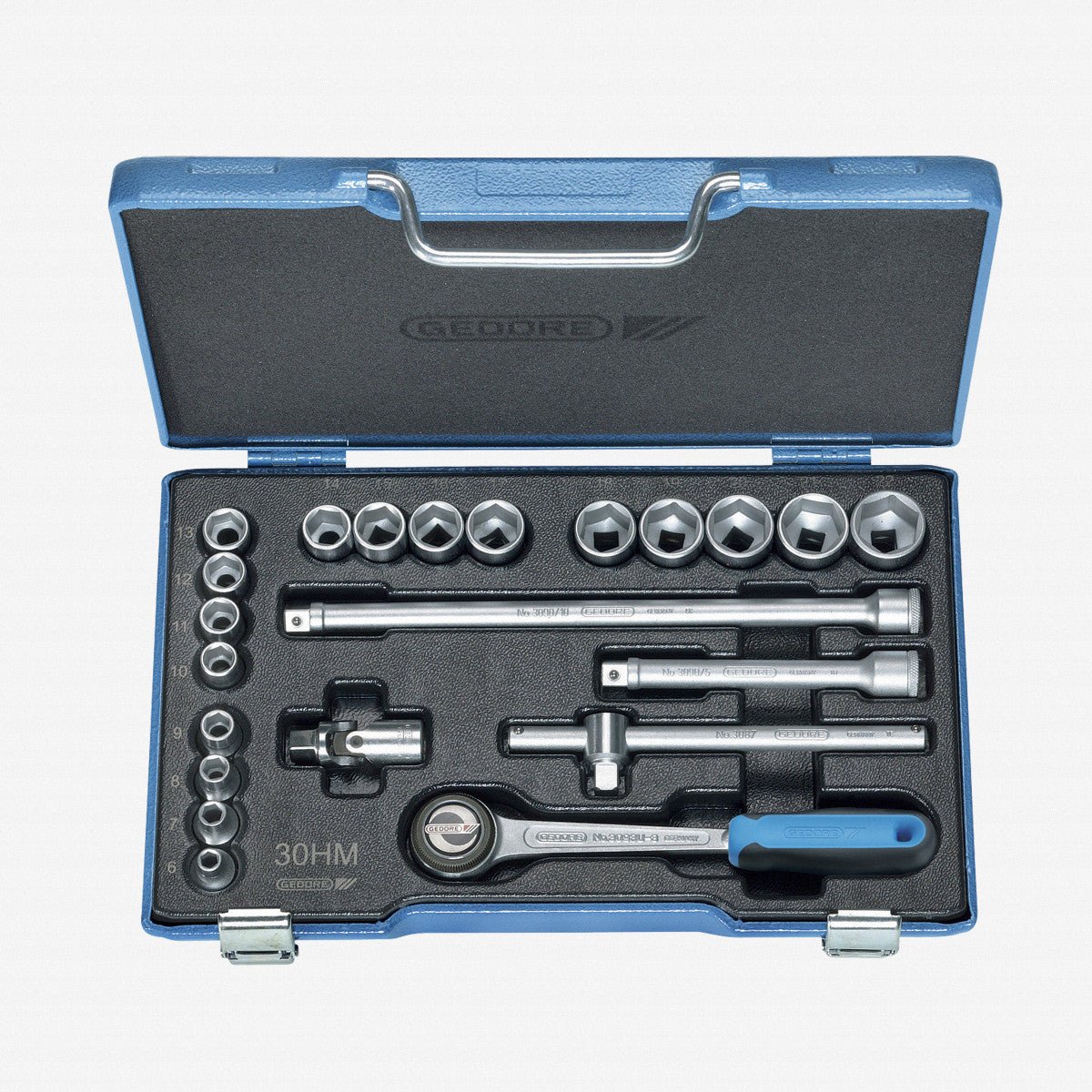 Gedore 6238300 30 HMU-3 Socket set 3/8" 22 pcs hex 6-22 mm