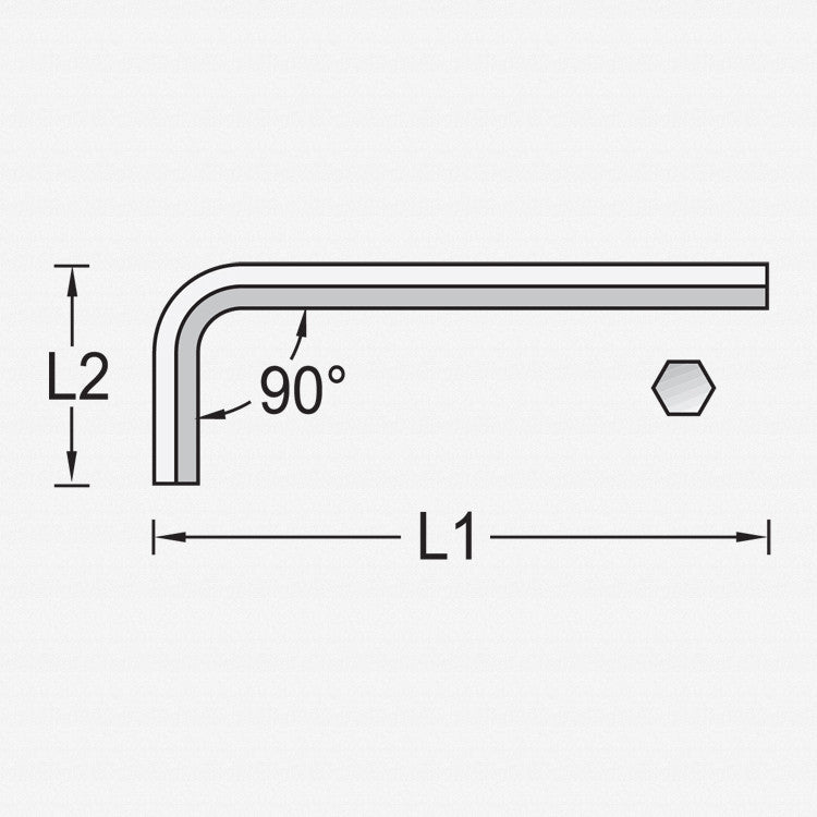 Gedore 6350810 42 EL 2 (5/64AF) Hexagon Allen key, extra long 2 mm (5/64AF)