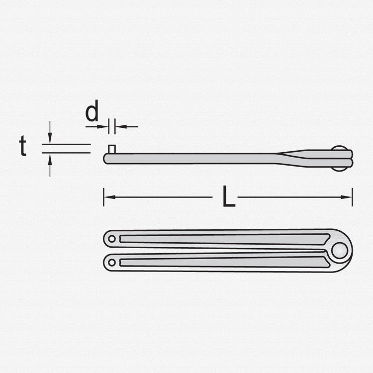 Gedore 6354480 44 3 Caliper face spanner, adjustable, 3 mm