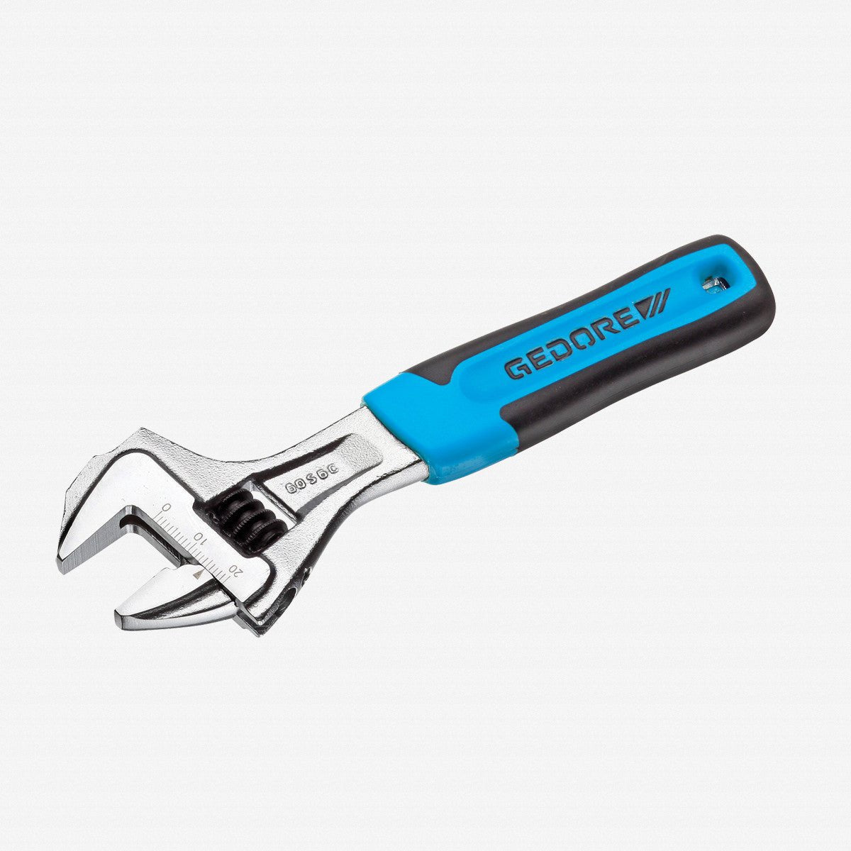 Gedore 1966324 60 S 8 JC Adjustable spanner, open end, chrome-plated with 2C-handle