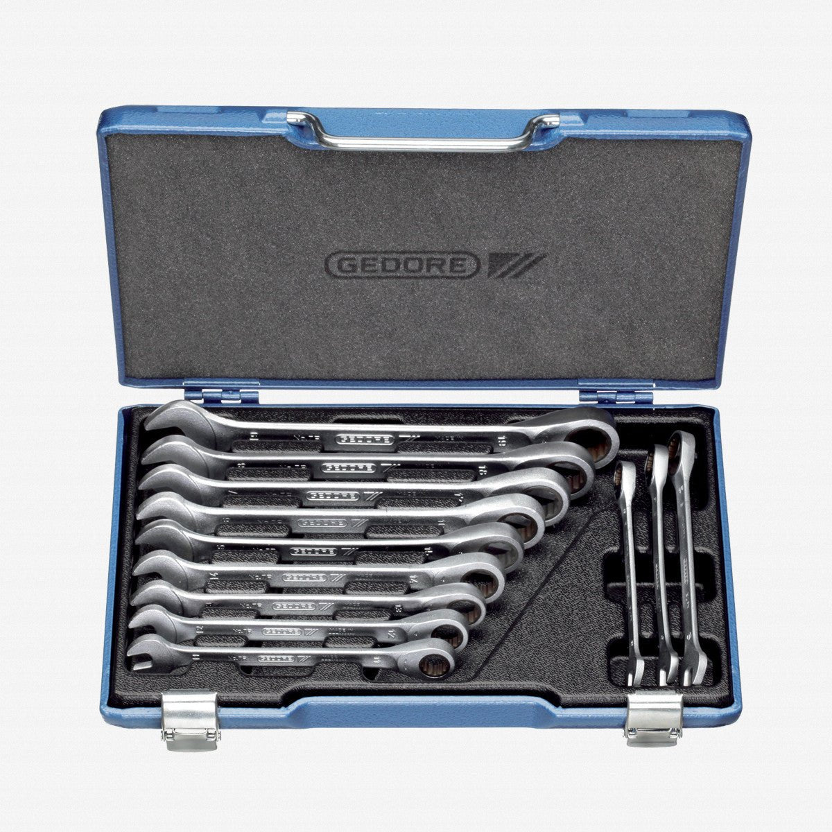 Gedore 2297442 7 R-012 Combination ratchet spanner set 12 pcs 8-19 mm