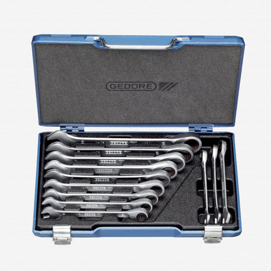 Gedore 2297442 7 R-012 Combination ratchet spanner set 12 pcs 8-19 mm