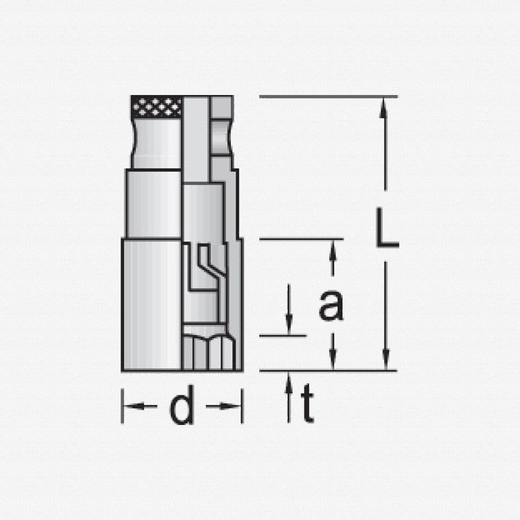 Gedore 1793586 D 55 Spark plug socket with retention spring 14 mm 3/8"