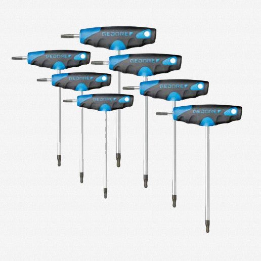 Gedore 3037398 DT 2143 KTX-007 7 Pc Ball End TORX® T-Handle Set T10-T40