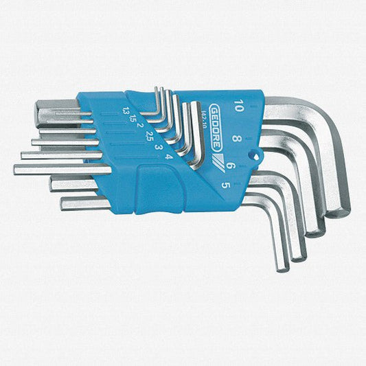 Gedore 1505408 H 42-10 Hexagon Allen key set in holder 10 pcs 1.3-10 mm