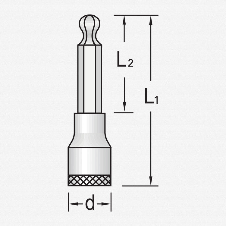 Gedore 6162810 IN 19 LK 6-140 Screwdriver bit socket 1/2", long 6 mm