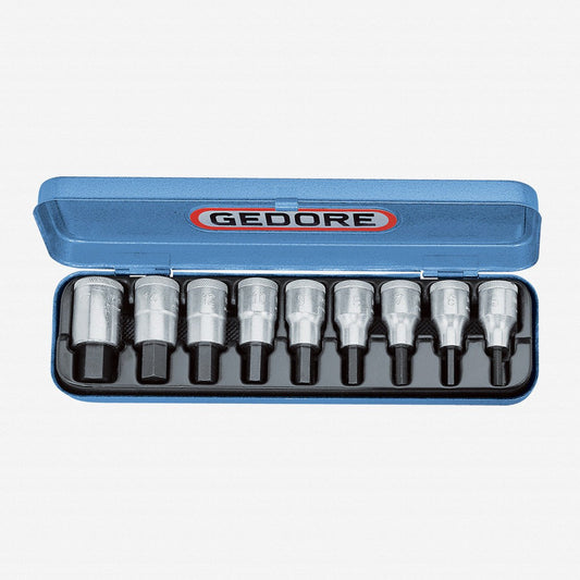 Gedore 6156250 IN 19 PM Screwdriver bit socket set 1/2" 9 pcs in-hex 5-17 mm