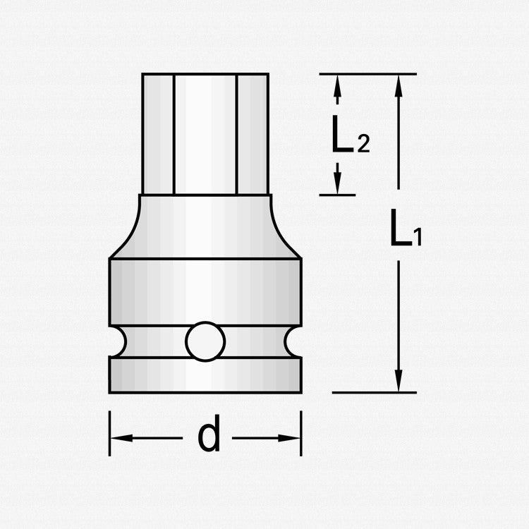 Gedore 1956558 IN K 21 19 Impact screwdriver bit socket 1" 19 mm