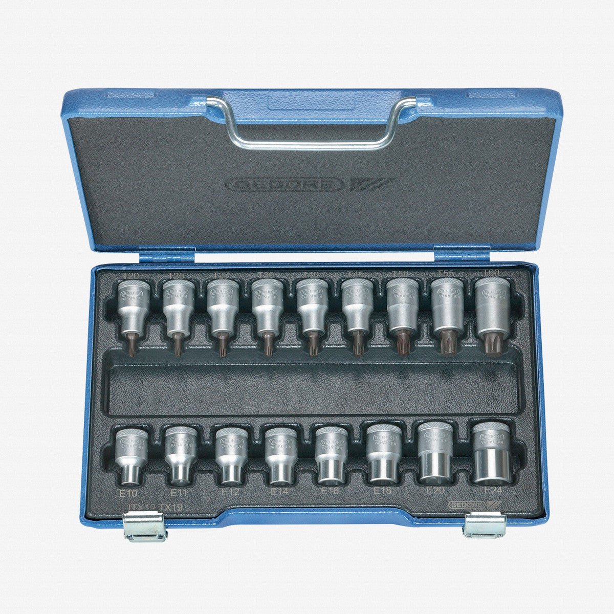 Gedore 6129520 ITX 19 TX-017 Screwdriver bit socket set 1/2" 17 pcs TORX®