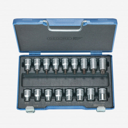 Gedore 6129520 ITX 19 TX-017 Screwdriver bit socket set 1/2" 17 pcs TORX®