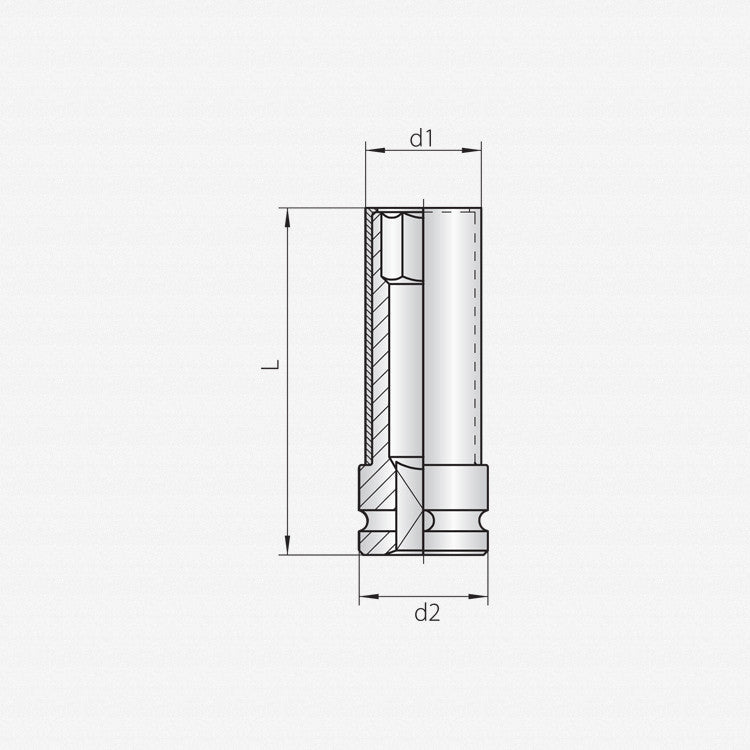 Gedore 2178230 K 19 LS 21 Impact socket 1/2" with protective sleeve, 21 mm