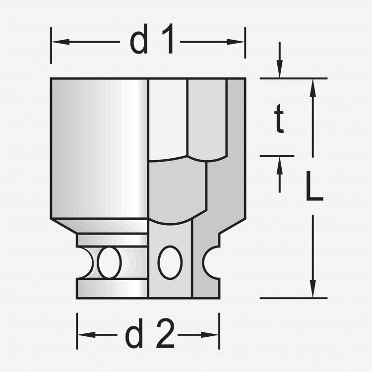 Gedore 6183060 K 21 22 Impact socket 1" hex 22 mm