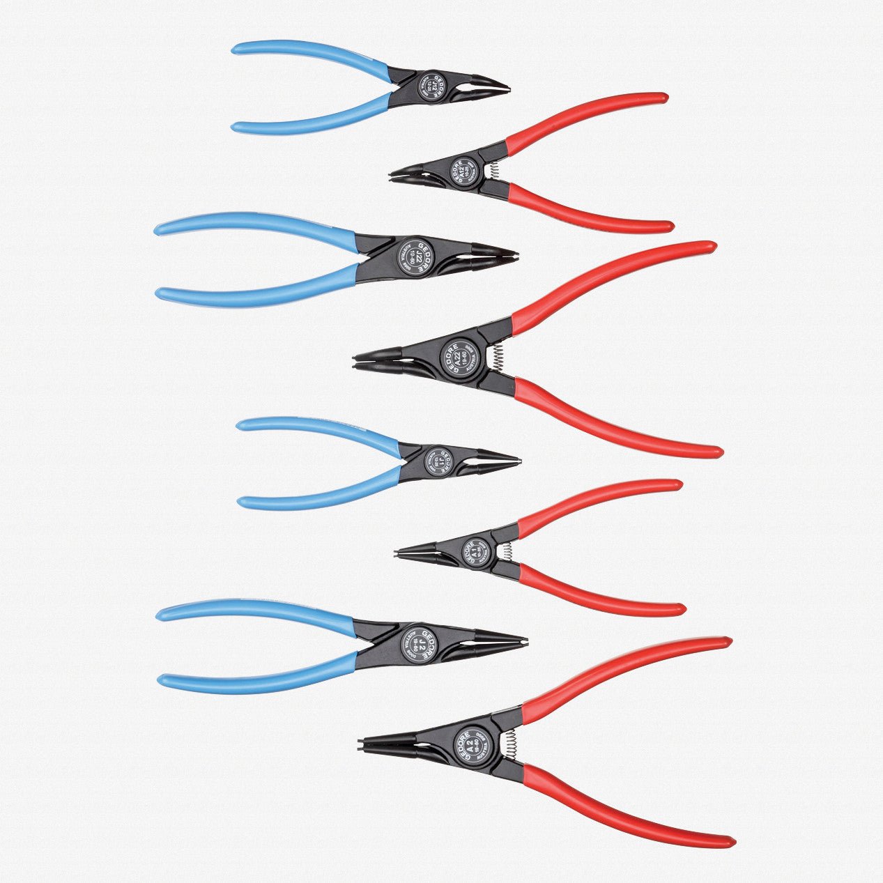 Gedore 2148706 RZB1-19 Set of circlip pliers, 8 pcs