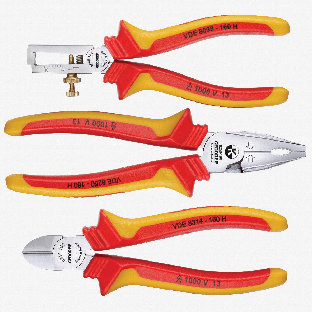 Gedore 1708244 RZB2-5 VDE pliers set 3 pcs
