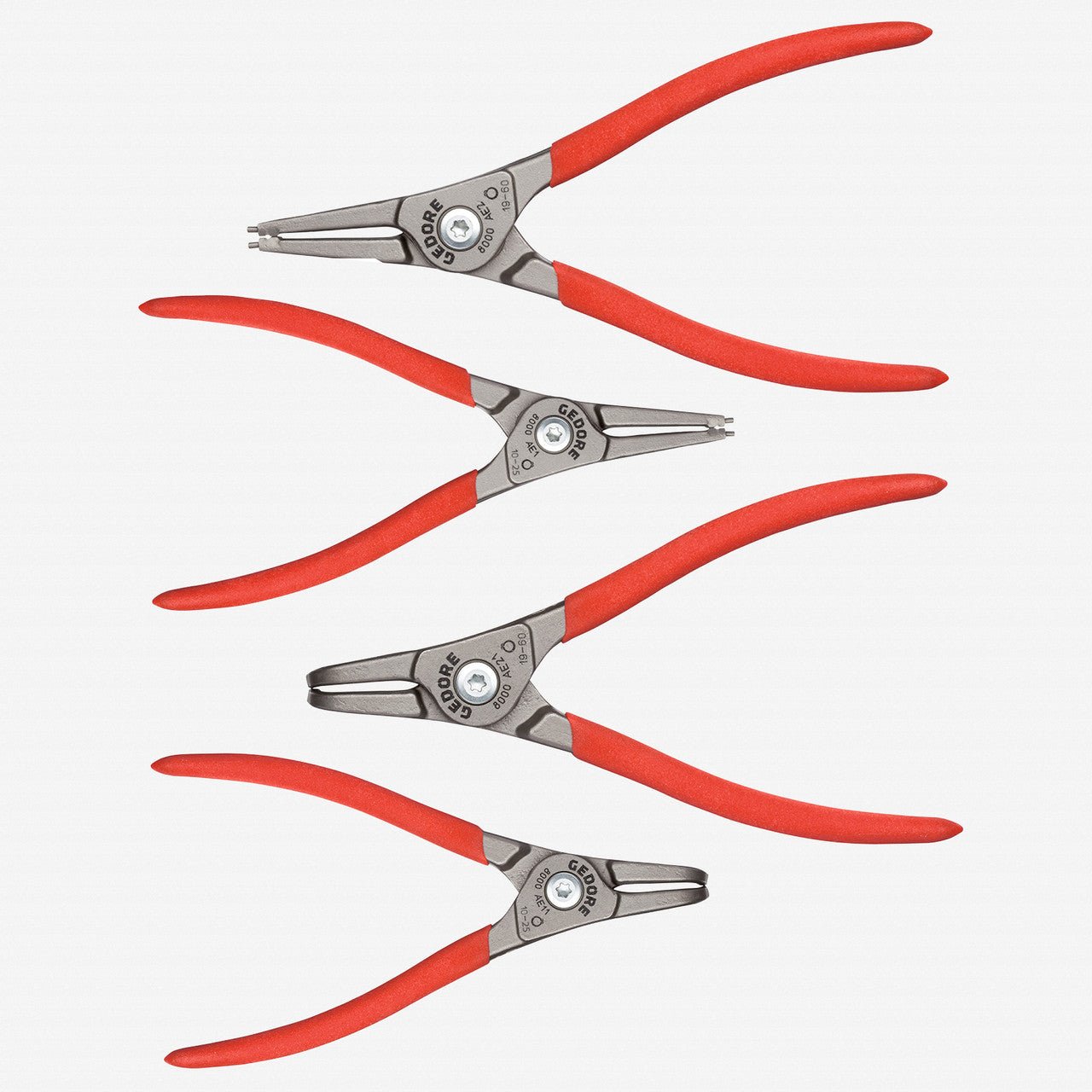 Gedore 3041980 S 8000 AE Set of Circlip Pliers, for External Safety Rings, 4 pcs