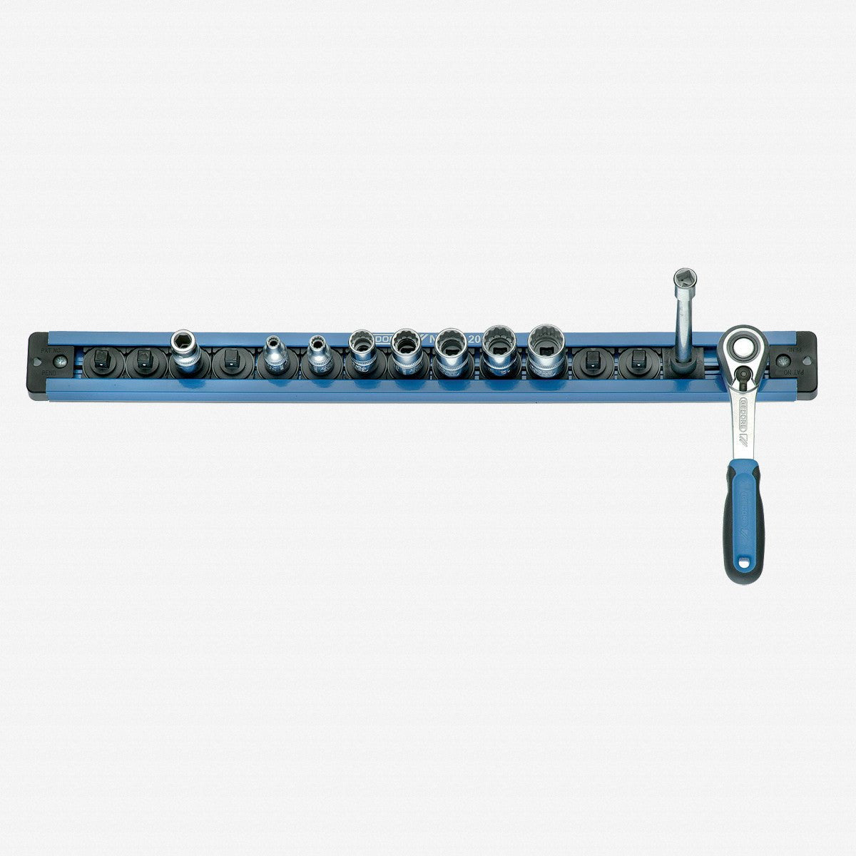 Gedore 1761080 SL 2013 Tool holding rail 1/4", magnetic, 380 mm