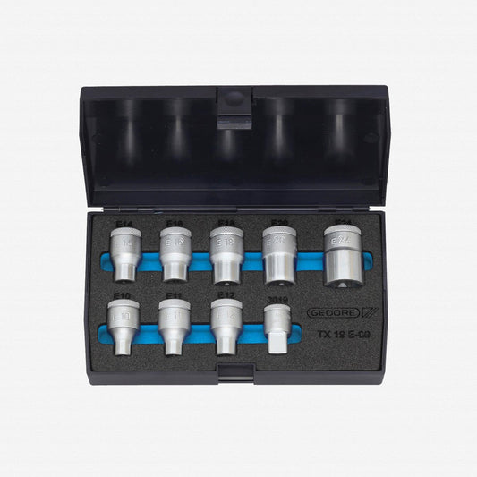 Gedore 6265970 TX 19 E-09 Socket set 1/2" 9 pcs TORX® E10-24