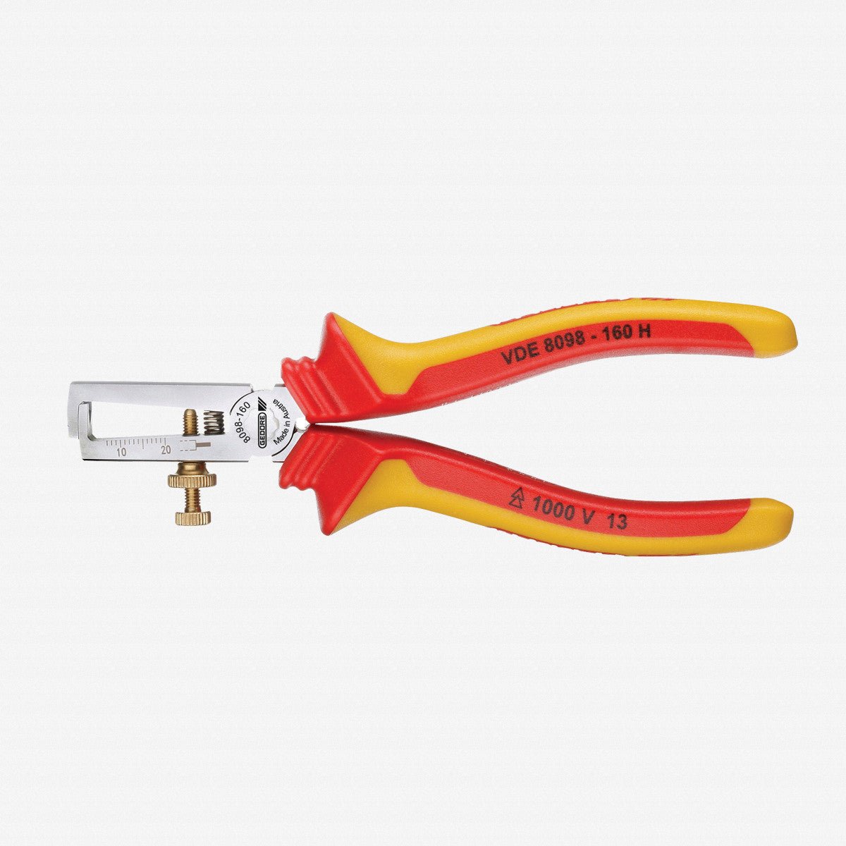 Gedore 1552074 VDE 8098-160 H VDE Insulated Stripping Pliers, 160 mm