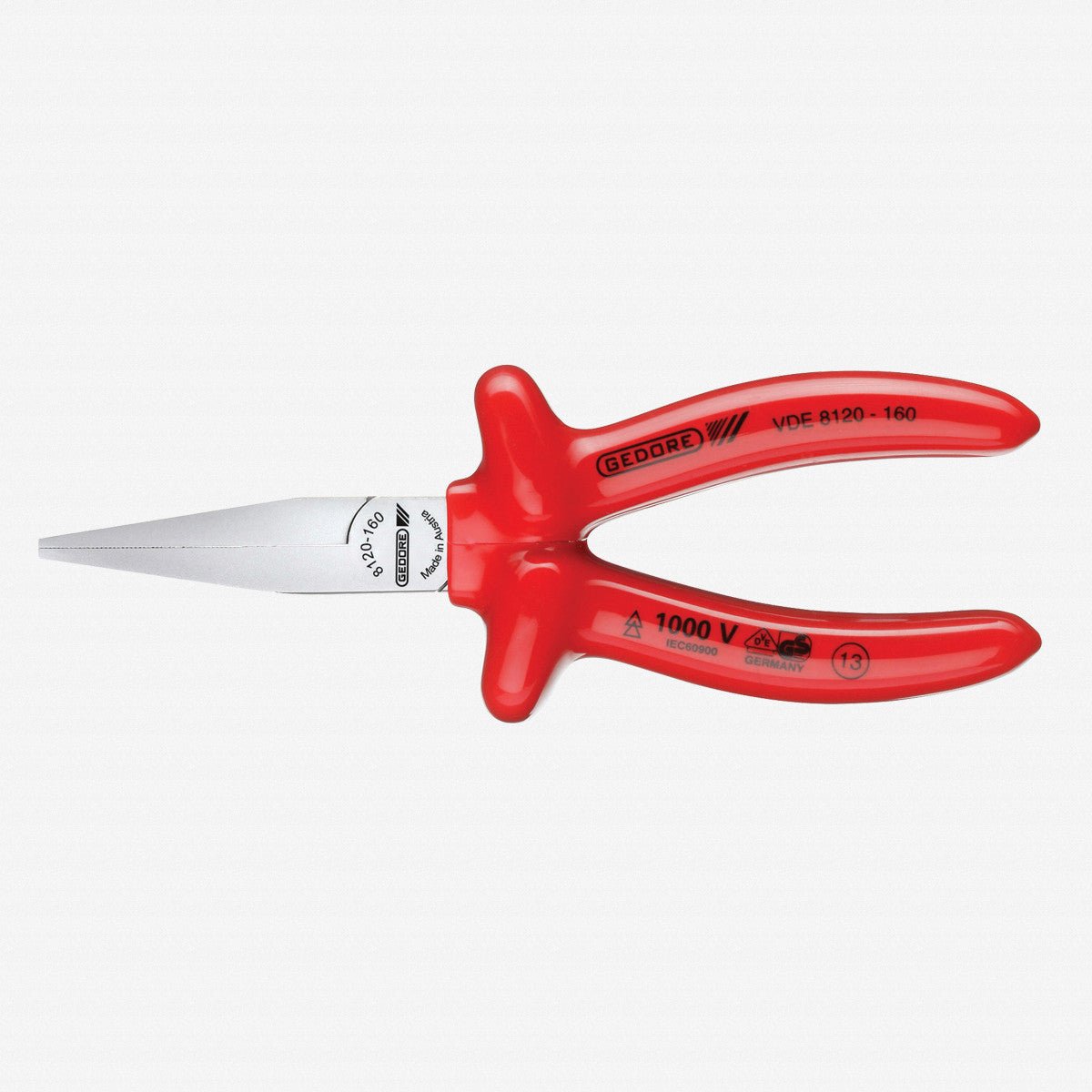 Gedore 6715330 VDE 8120-160 VDE Flat nose pliers with VDE dipped insulation