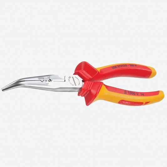 Gedore 2910845 VDE 8131 AB-200 H VDE Bent nose telephone pliers with VDE insulating sleeves 200 mm