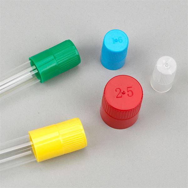 Globe Scientific 118154G Diamond Culture Tube Cap for 18mm Glass Culture Tubes PP Green 100/Bag 10 Bags/Carton