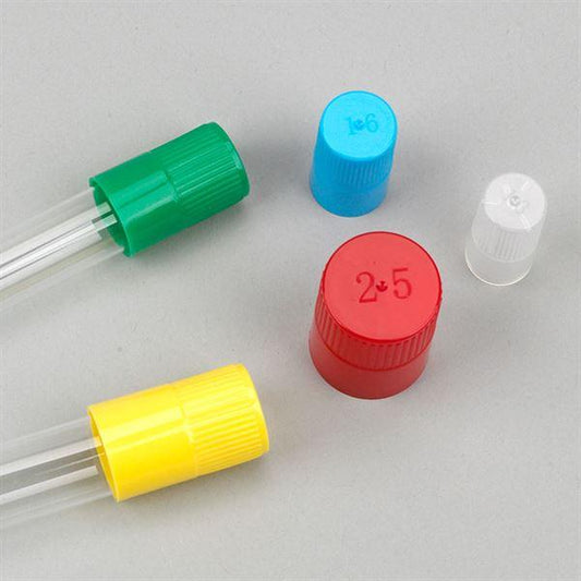Globe Scientific 118154G Diamond Culture Tube Cap for 18mm Glass Culture Tubes PP Green 100/Bag 10 Bags/Carton