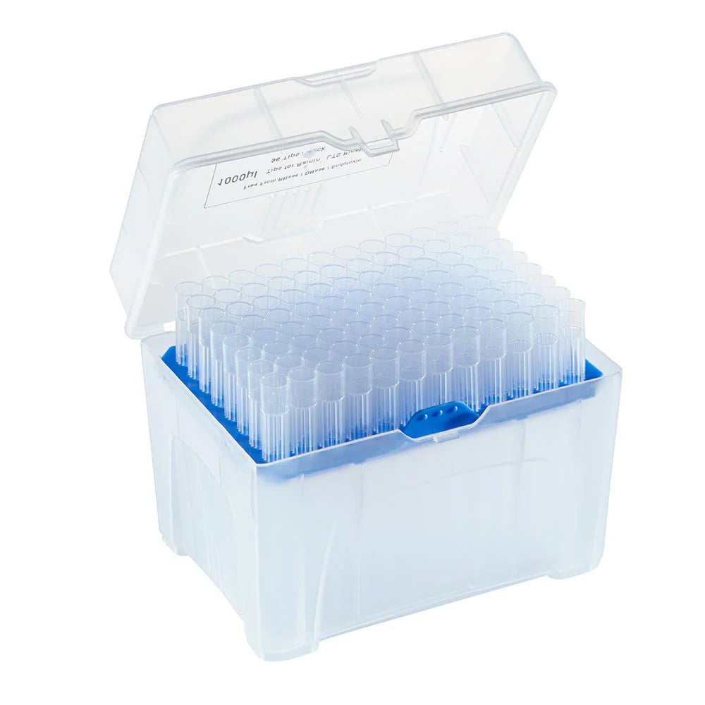 Globe Scientific 154035R PosiStop Pipette tip 1000ul graduated 96/rack 6 racks box 10 boxes case