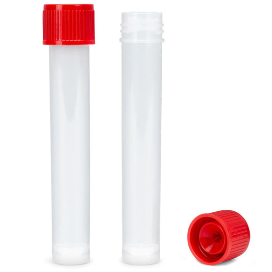 Globe Scientific 6102S-R 16x101mm tube separate red screwcap sterile self-standing200 tube/bag1000cap/bagcase liner