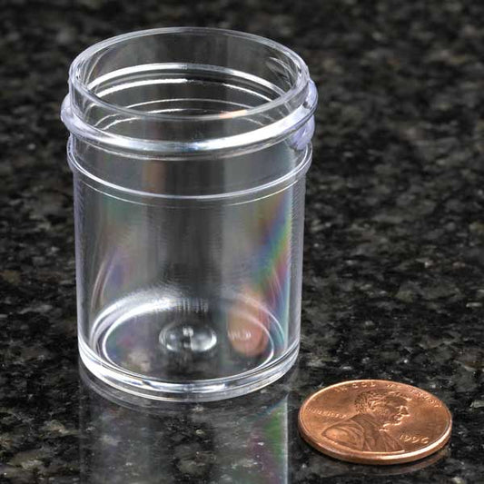 Globe Scientific 6362 Jar Wide Mouth 15mL (1/2oz) PS 33mm Opening 1 x 1 7/16" (Screw Cap Packaged Separately)