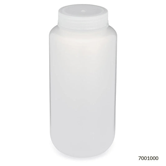 Globe Scientific 7001000 Bottle Wide Mouth PP Bottle Attached PP Screw Cap 1000mL 6/Pack