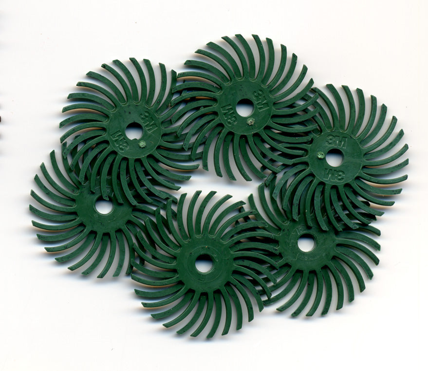 Foredom A-4533-6 1" Radial Bristle Disc, Green, 50 Grit, 6-Pk