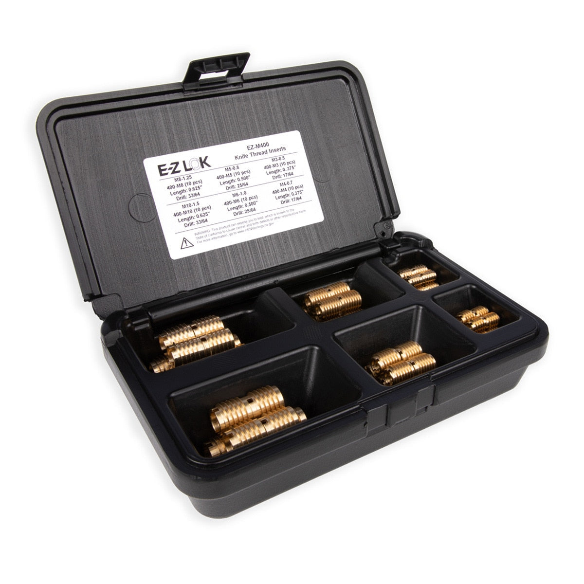 E-Z Knife™ Threaded Insert Assortment Kit for Hard Wood - Brass - M3-0.5 to M10-1.5