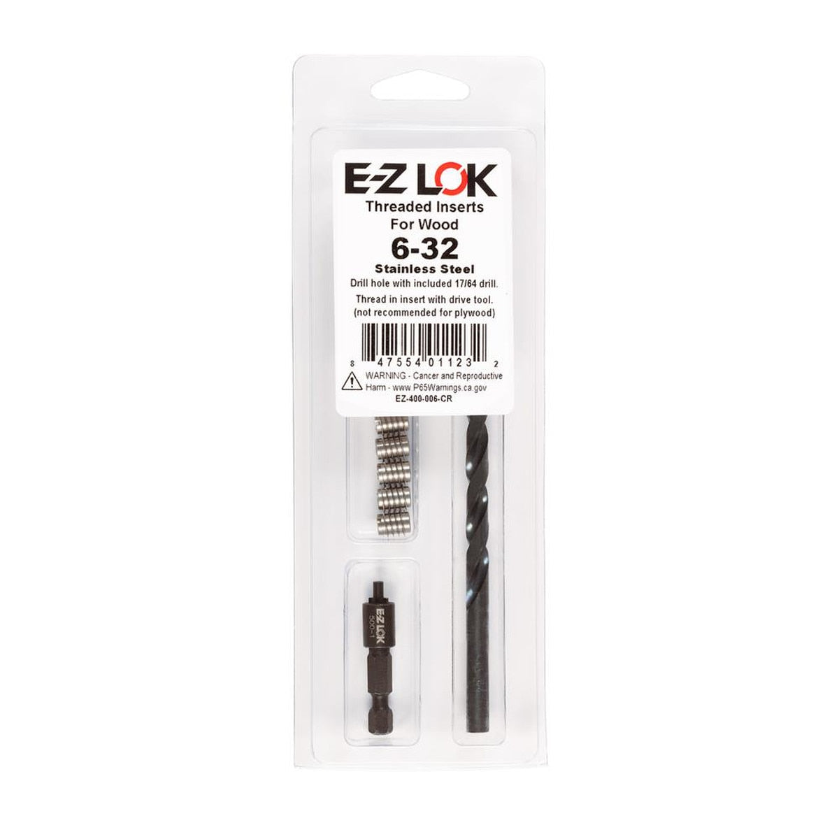 E-Z Knife™ Threaded Insert Installation Kit for Hard Wood - Stainless - 6-32