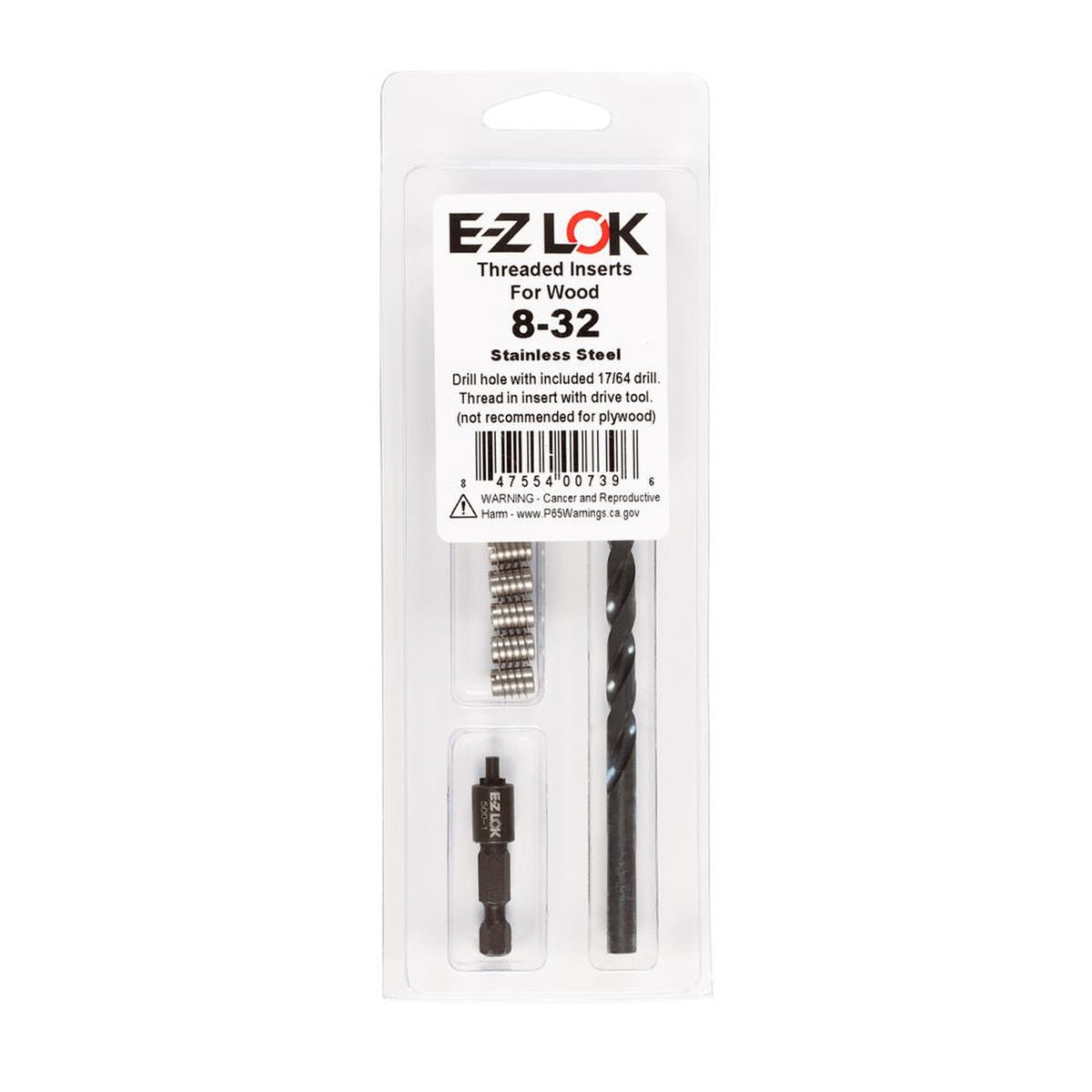 E-Z Knife™ Threaded Insert Installation Kit for Hard Wood - Stainless - 8-32