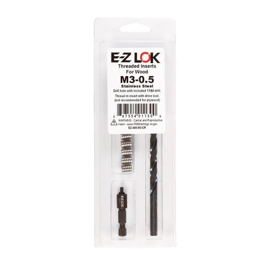 E-Z Knife™ Threaded Insert Installation Kit for Hard Wood - Stainless - M3-0.5