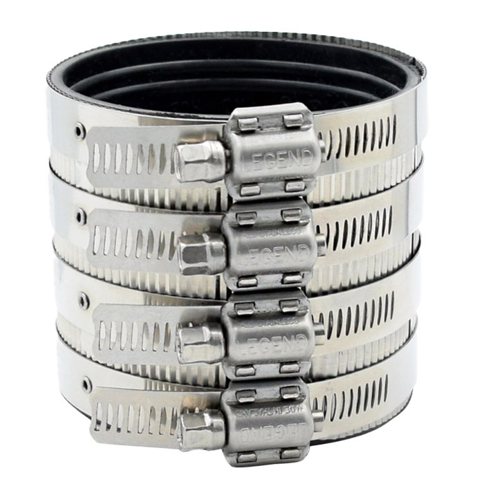 Legend Valves 303-420 3" Heavy Duty No Hub Coupling with Stainless Steel Bands and 28 Gauge Stainless Steel Shield