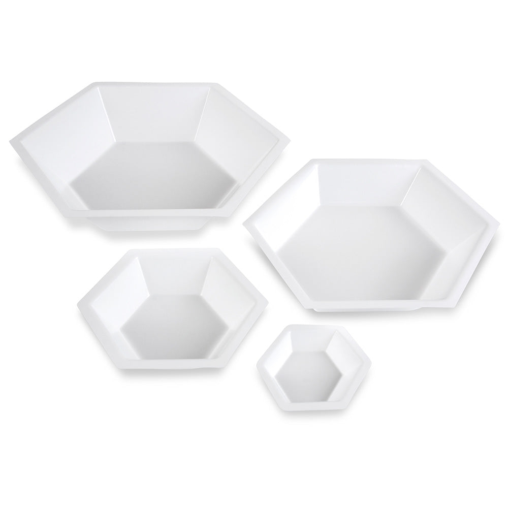Globe Scientific 3615 Weighing Boat Plastic Hexagonal Antistatic PS White Small 20mL