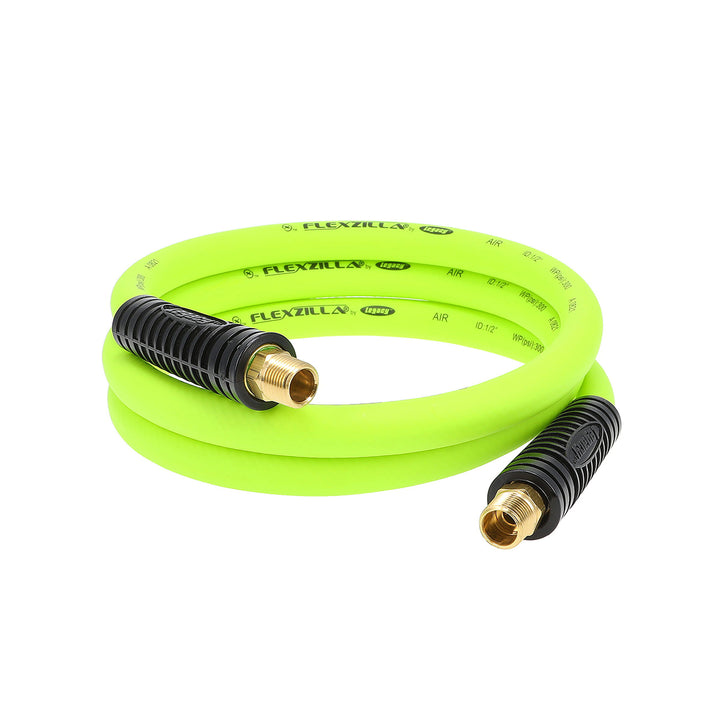 FlexZilla HFZ1206YW4S Whip Hose with Swivel, 1/2" x 6', 1/2" MNPT Swivel x 1/2" MNPT Fittings