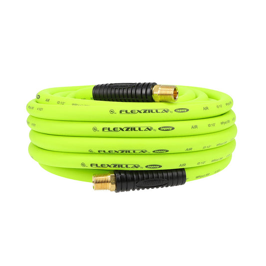 FlexZilla HFZ1250YW4 Air Hose, 1/2" x 50', 1/2" MNPT Fittings