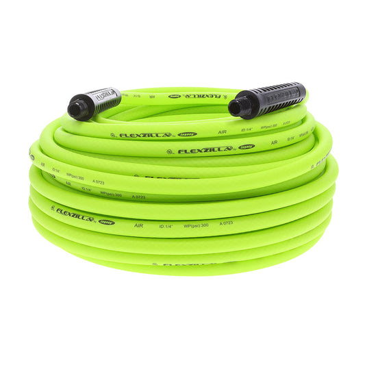 FlexZilla HFZ14100YW2 Air Hose, 1/4" x 100', 1/4" MNPT Fittings