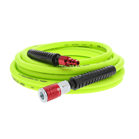 FlexZilla HFZ1425YW2-D Air Hose Kit, 3-Piece, 1/4" x 25', with ColorConnex® Coupler and Plug, Type D, Red