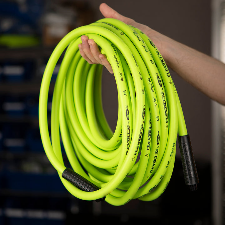 FlexZilla HFZ1225YW3 Air Hose, 1/2" x 25', 3/8" MNPT Fittings