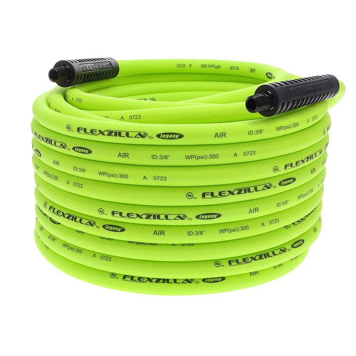 FlexZilla HFZ12100YW3 Air Hose, 1/2" x 100', 3/8" MNPT Fittings
