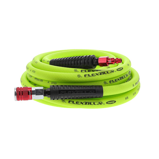 FlexZilla HFZ3825YW2-D Air Hose Kit, 3-Piece, 3/8" x 25', with ColorConnex® Coupler and Plug, Type D, Red