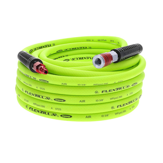 FlexZilla HFZ3850YW2-D Air Hose Kit, 3-Piece, 3/8" x 50', with ColorConnex® Coupler and Plug, Type D, Red