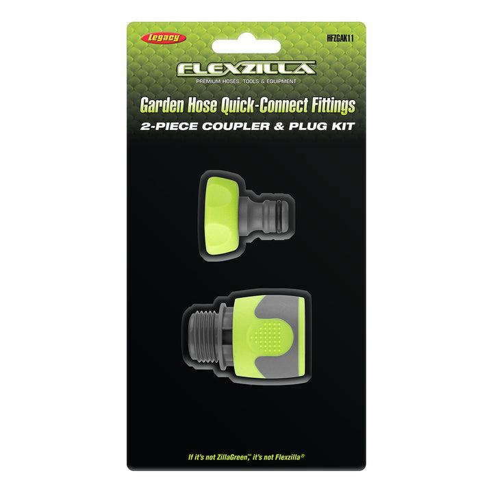 FlexZilla HFZGAK11 Garden Hose Quick-Connect Fittings, 2-Piece Coupler & Plug Kit